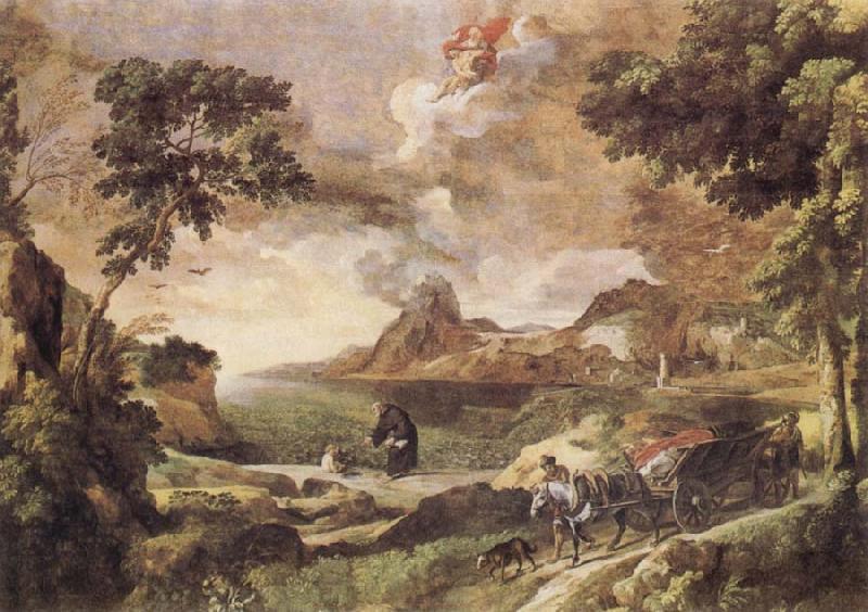 Gaspard Dughet Landscape with St Augustine and the Mystery of the Trinity oil painting picture